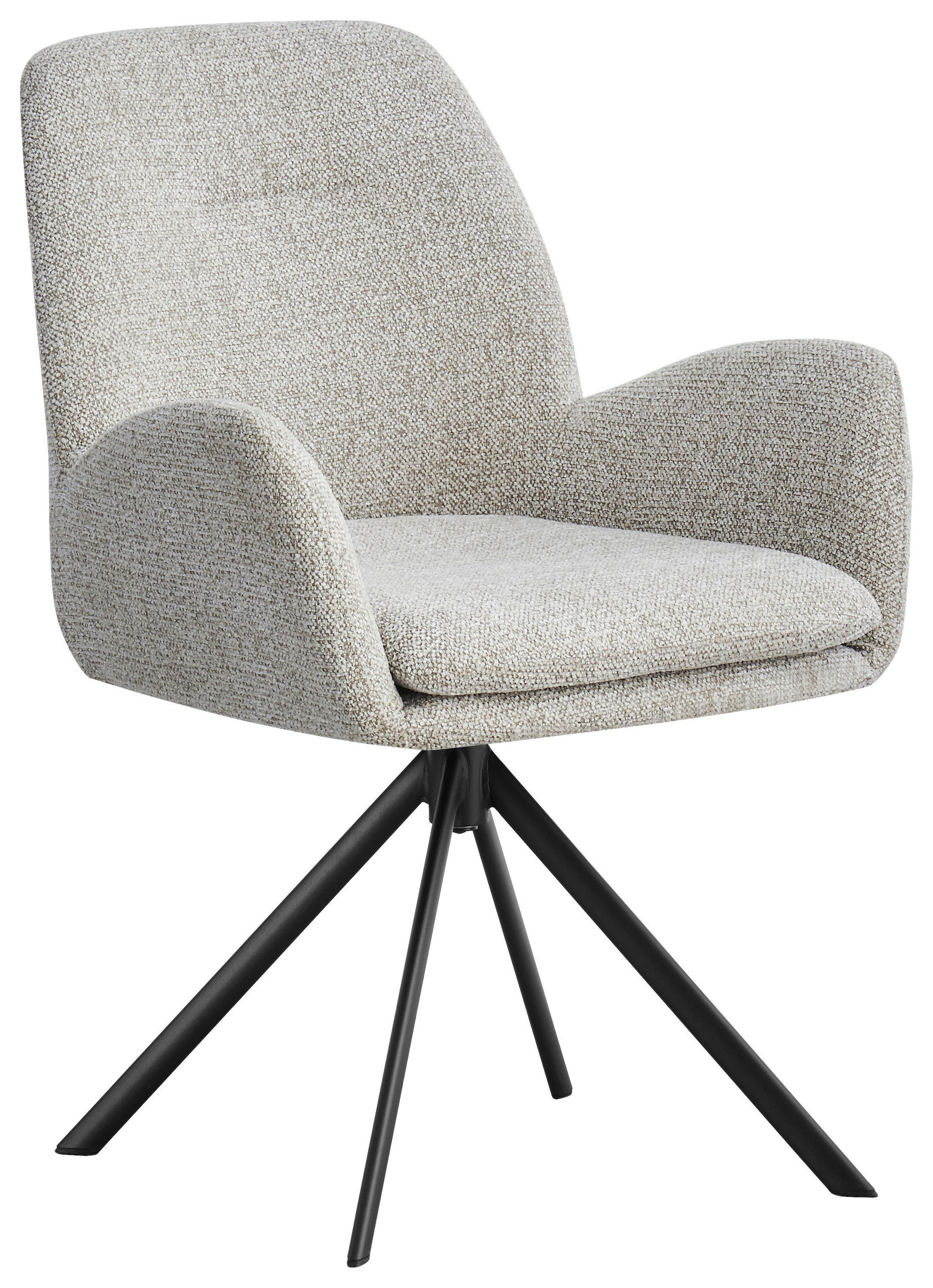 Armlehnstuhl Siglinde Webstoff Hellgrau 360° Drehbar