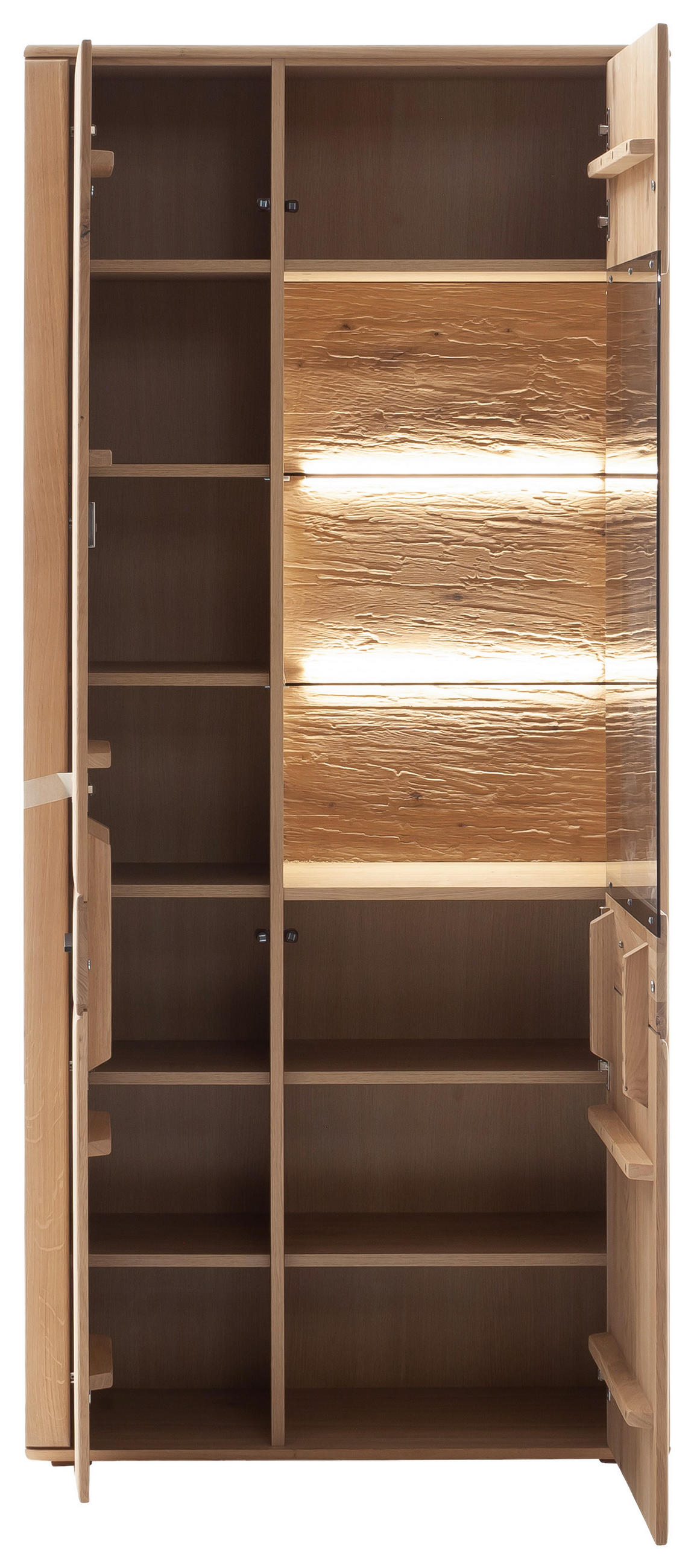 VITRINE Eichefarben  94/208/37 cm  - Eichefarben/Anthrazit, Konventionell, Glas/Holz (94/208/37cm) - Cantus