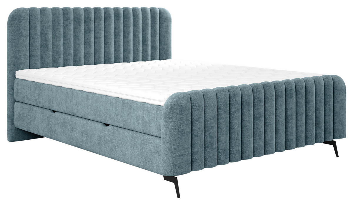 BOXBETT 140/200 cm  in Petrol  - Petrol/Schwarz, MODERN, Holz/Holzwerkstoff (140/200cm) - MID.YOU