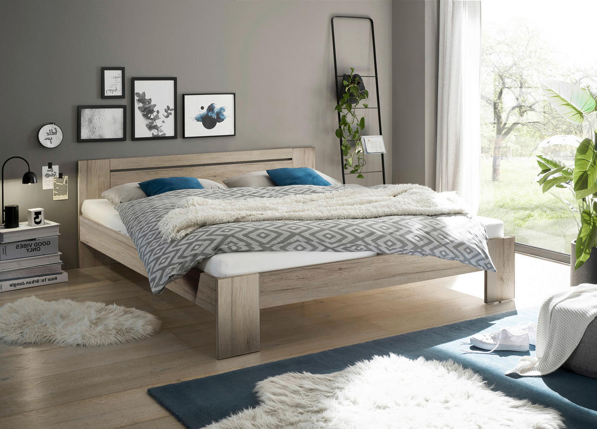 BETT 180/200 cm  in Eiche San Remo  - Eiche San Remo, KONVENTIONELL (180/200cm) - Boxxx