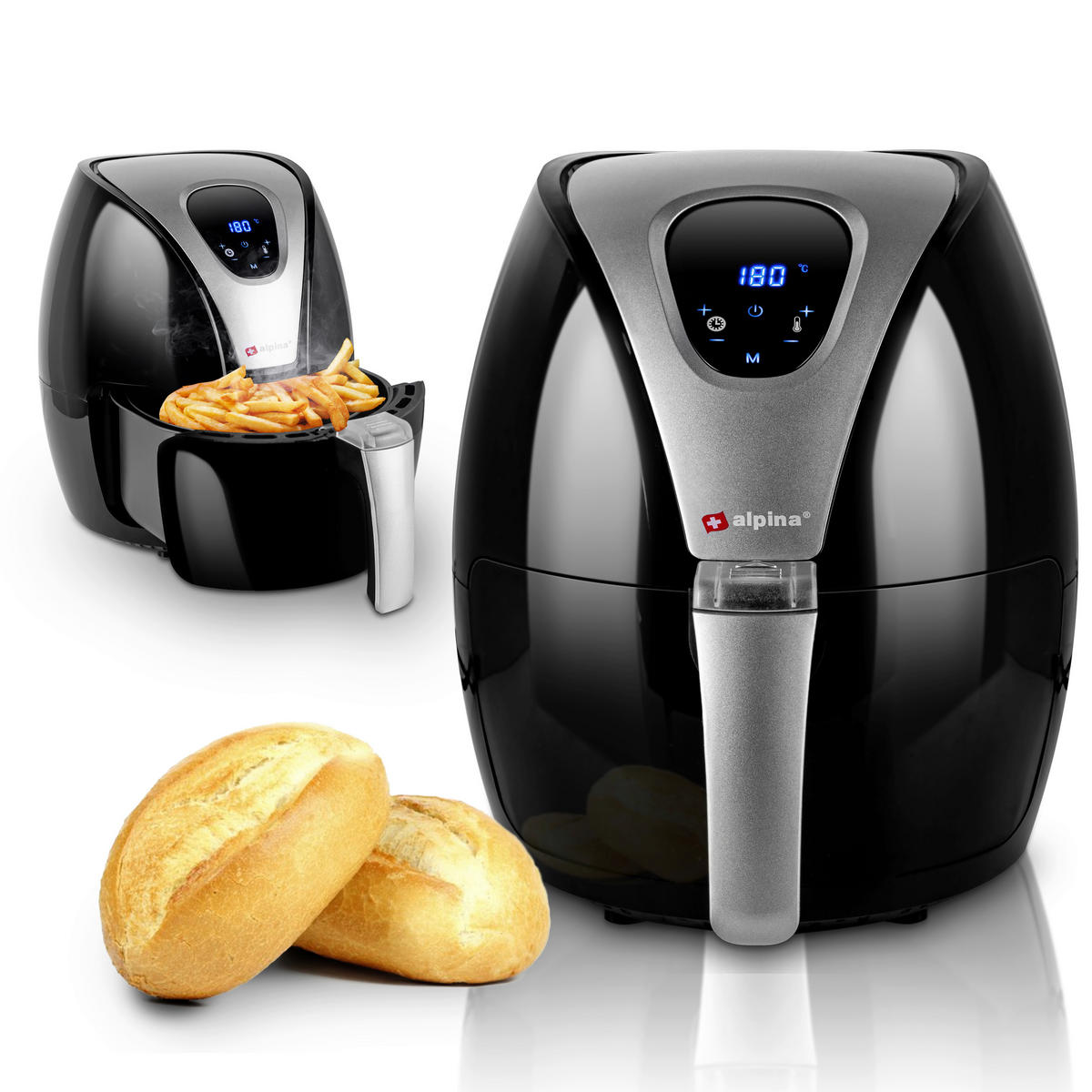 AIRFRYER  - svart, Klassisk, plast (30/30/39.5cm) - Alpina 6287