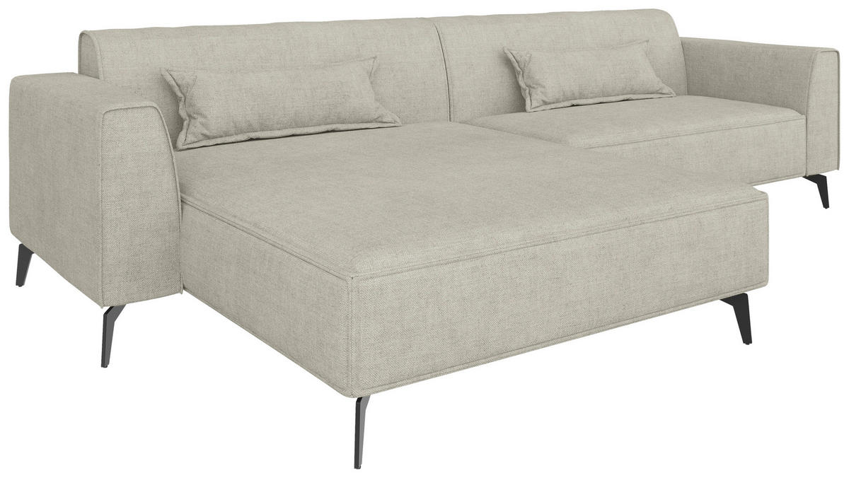 ECKSOFA  in Naturfarben  190/295 cm  - Schwarz/Naturfarben, MODERN, Textil/Metall (190/295cm) - Carryhome