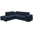 ECKSOFA  in Webstoff Dunkelblau  - Schwarz/Dunkelblau, KONVENTIONELL, Holz/Textil (244/283cm) - Carryhome