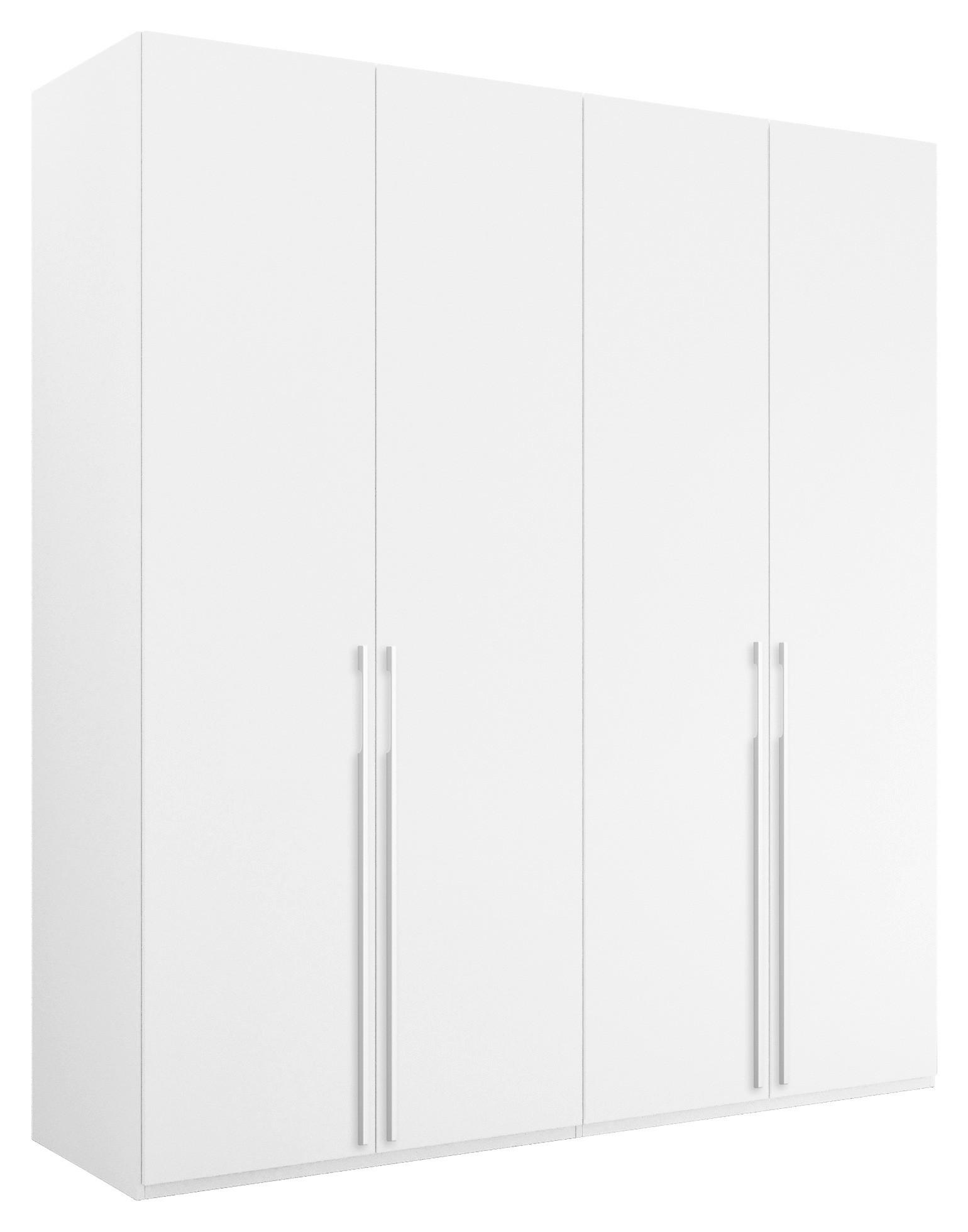 DREHTÜRENSCHRANK 201/223/60 cm,  in Weiß, 4-türig  - Weiß, Trend, Holzwerkstoff/Metall (201/223/60cm) - Novel