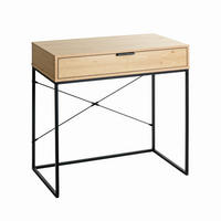 KONSOLENTISCH Schwarz, Eichefarben  - Eichefarben/Schwarz, Design, Holzwerkstoff/Metall (80/46/79cm)