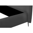 POLSTERBETT 140/200 cm,  in Anthrazit, gepolstertes Kopfteil,  - Anthrazit/Schwarzchrom, KONVENTIONELL, Leder/Metall (140/200cm) - Esposa