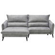 ECKSOFA in Velours Grau  - Schwarz/Grau, Design, Holz/Textil (170/238cm) - Carryhome