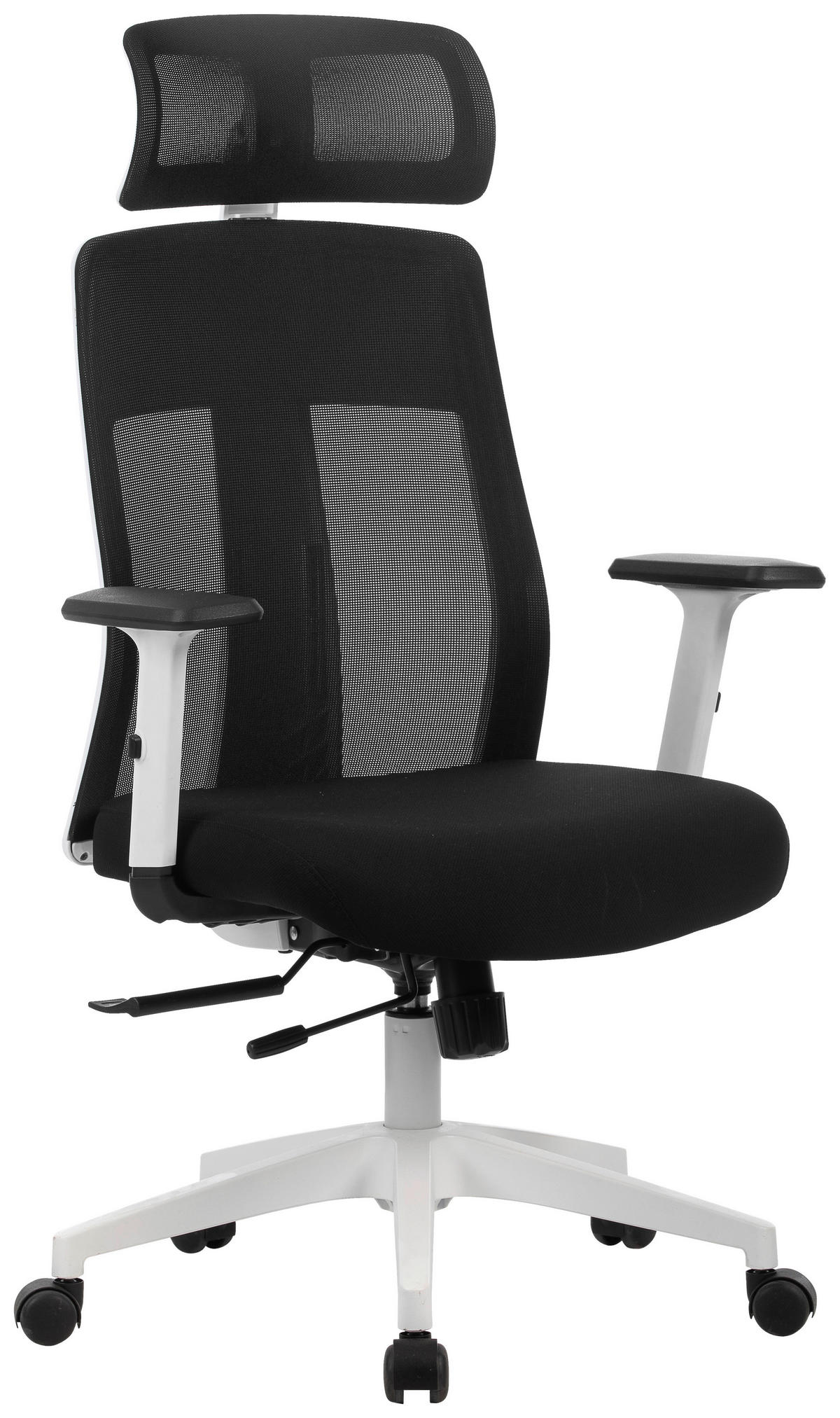 DREHSTUHL Netzbespannung Schwarz, Weiß  - Schwarz/Weiß, KONVENTIONELL, Kunststoff/Textil (65/117-125/60cm) - Novel