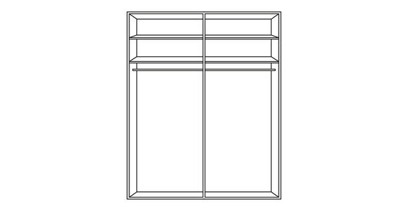 SCHWEBETÜRENSCHRANK in Dunkelgrau, Weiß - Chromfarben/Dunkelgrau, Design, Glas/Holzwerkstoff (181/223/68cm) - Voleo