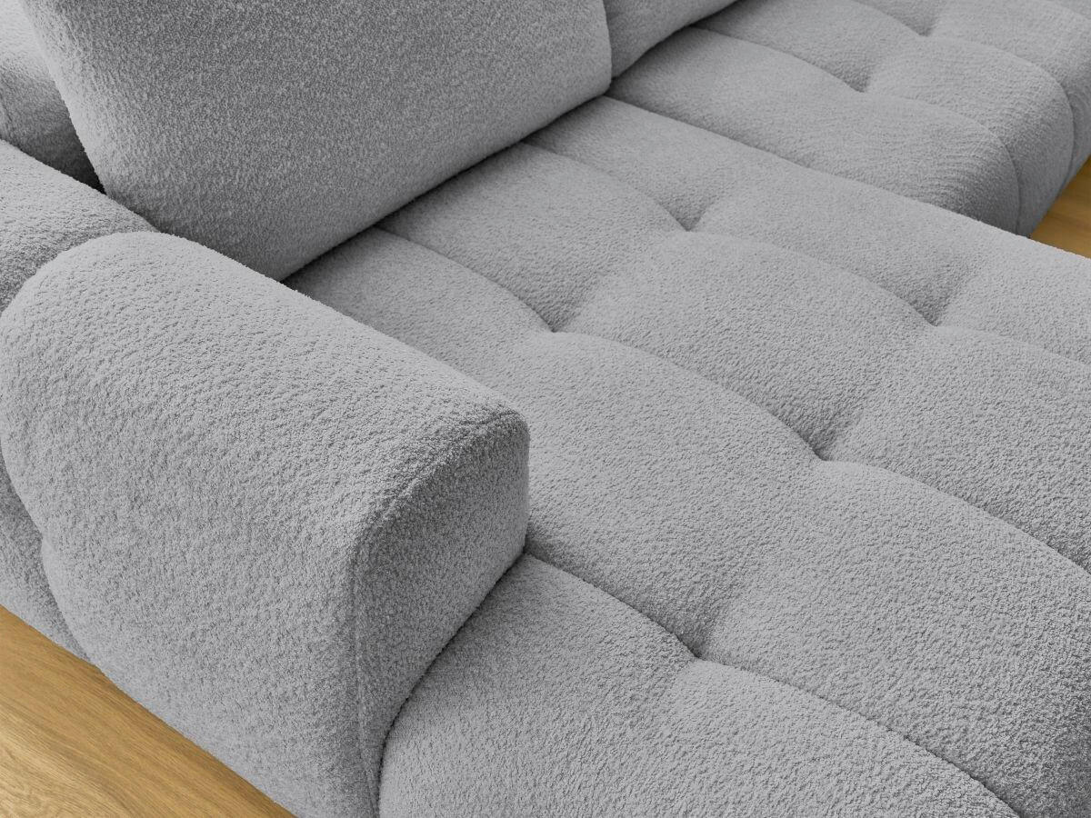 WOHNLANDSCHAFT  FUJI  Dunkelgrau Bouclé  - Dunkelgrau/Schwarz, MODERN, Kunststoff/Textil (160/377/204cm)