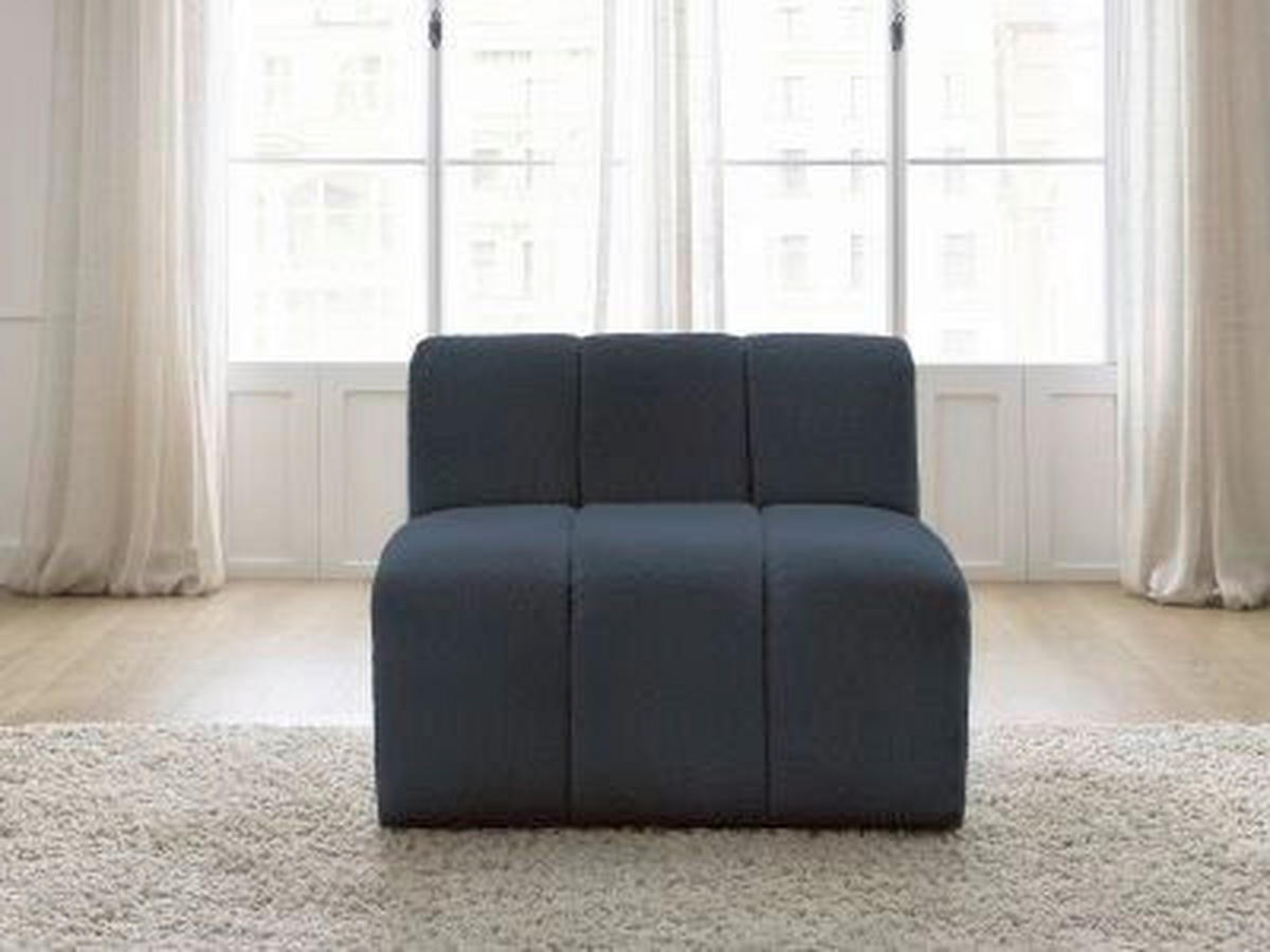 SOFAELEMENT ANNECY Bouclé Dunkelblau  - Schwarz/Dunkelblau, MODERN, Kunststoff/Textil (91/72/91cm)