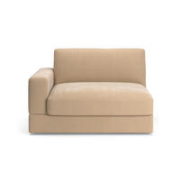 SOFAELEMENT FABIO E in Mikrofaser Sandfarben  - Sandfarben/Schwarz, MODERN, Kunststoff/Textil (132/87/108cm) - Sit & More