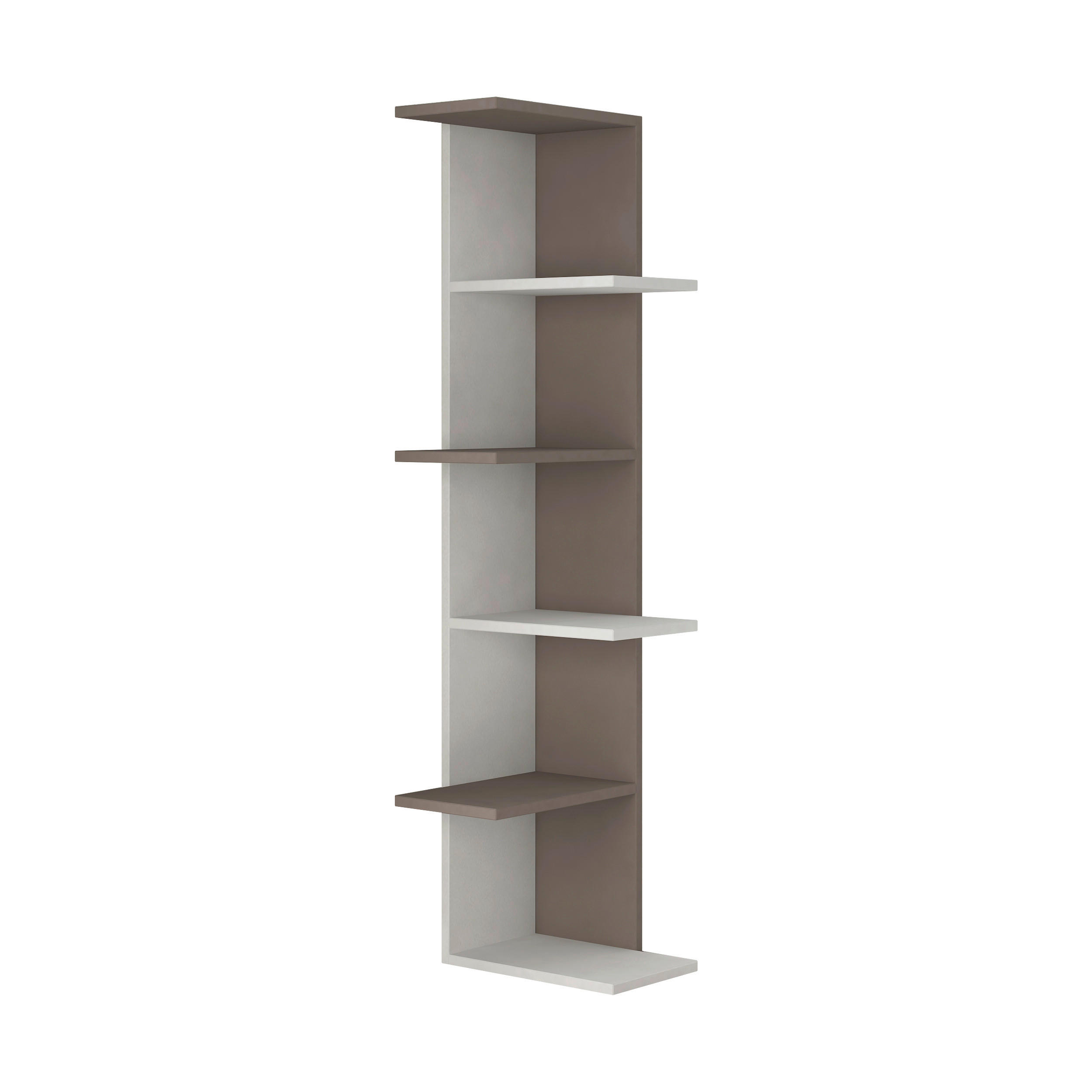 BÜCHERWAND  37/141/24 cm Weiss, Mokka  - Weiss/Mokka, Design, Holzwerkstoff (37/141/24cm) - Livetastic