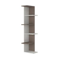 BÜCHERWAND  37/141/24 cm Weiss, Mokka  - Weiss/Mokka, Design, Holzwerkstoff (37/141/24cm) - Livetastic