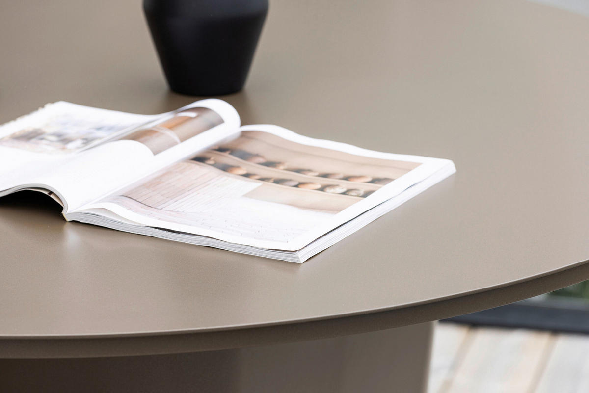 UTEBORD metall rund  - brun, Modern, metall (120/75cm) - Gardenson