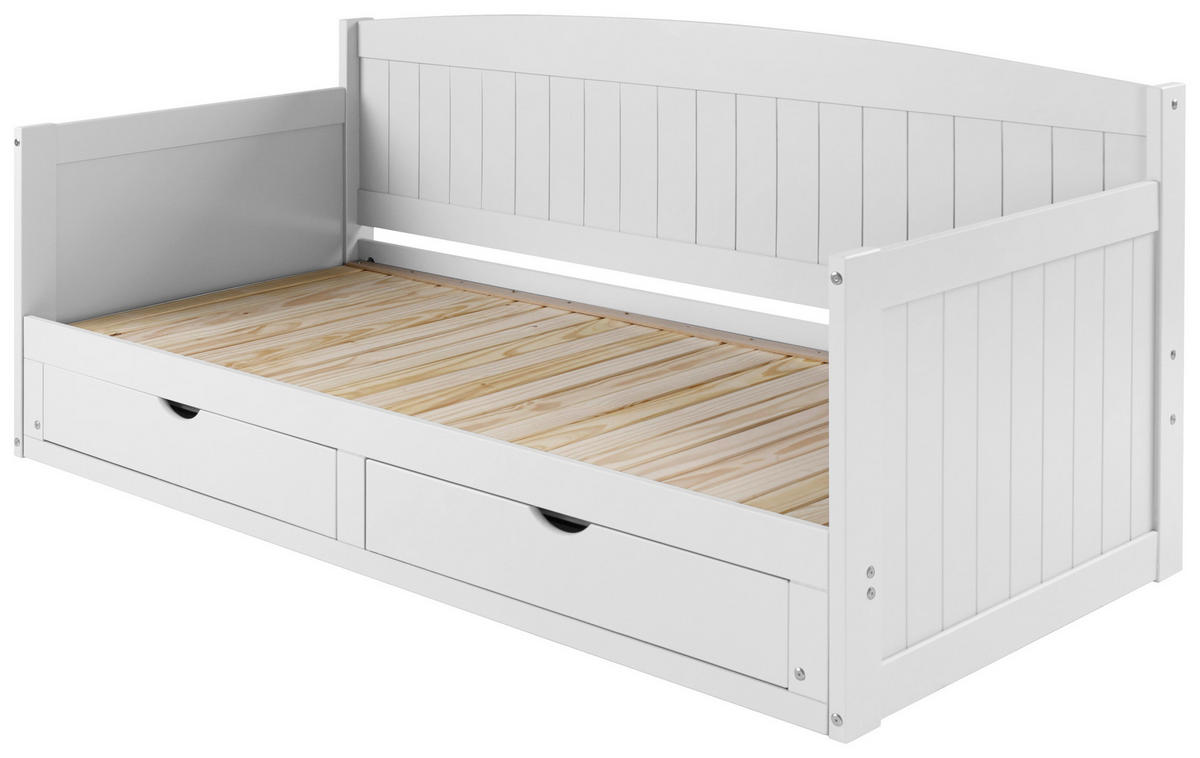KREVET NA IZVLAČENJE   bijela  - boje bora/bijela, Romantično / ladanjski, drvni materijal/drvo (90-180/200cm) - MID.YOU