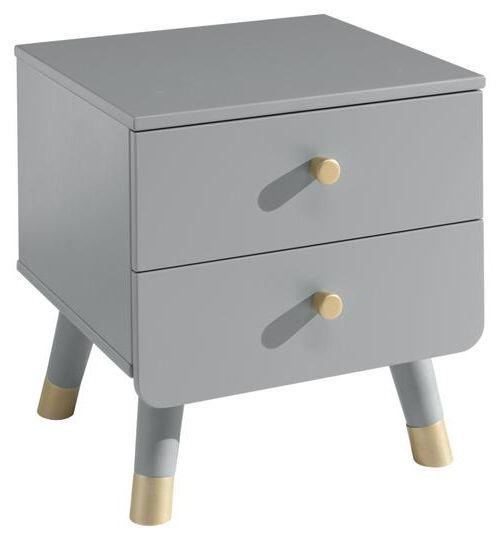 KINDERNACHTSCHRANK Grau  - Goldfarben/Grau, KONVENTIONELL, Holzwerkstoff/Kunststoff (43/45,20/40cm) - MID.YOU