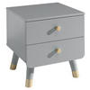KINDERNACHTSCHRANK Grau  - Goldfarben/Grau, KONVENTIONELL, Holzwerkstoff/Kunststoff (43/45,20/40cm) - MID.YOU