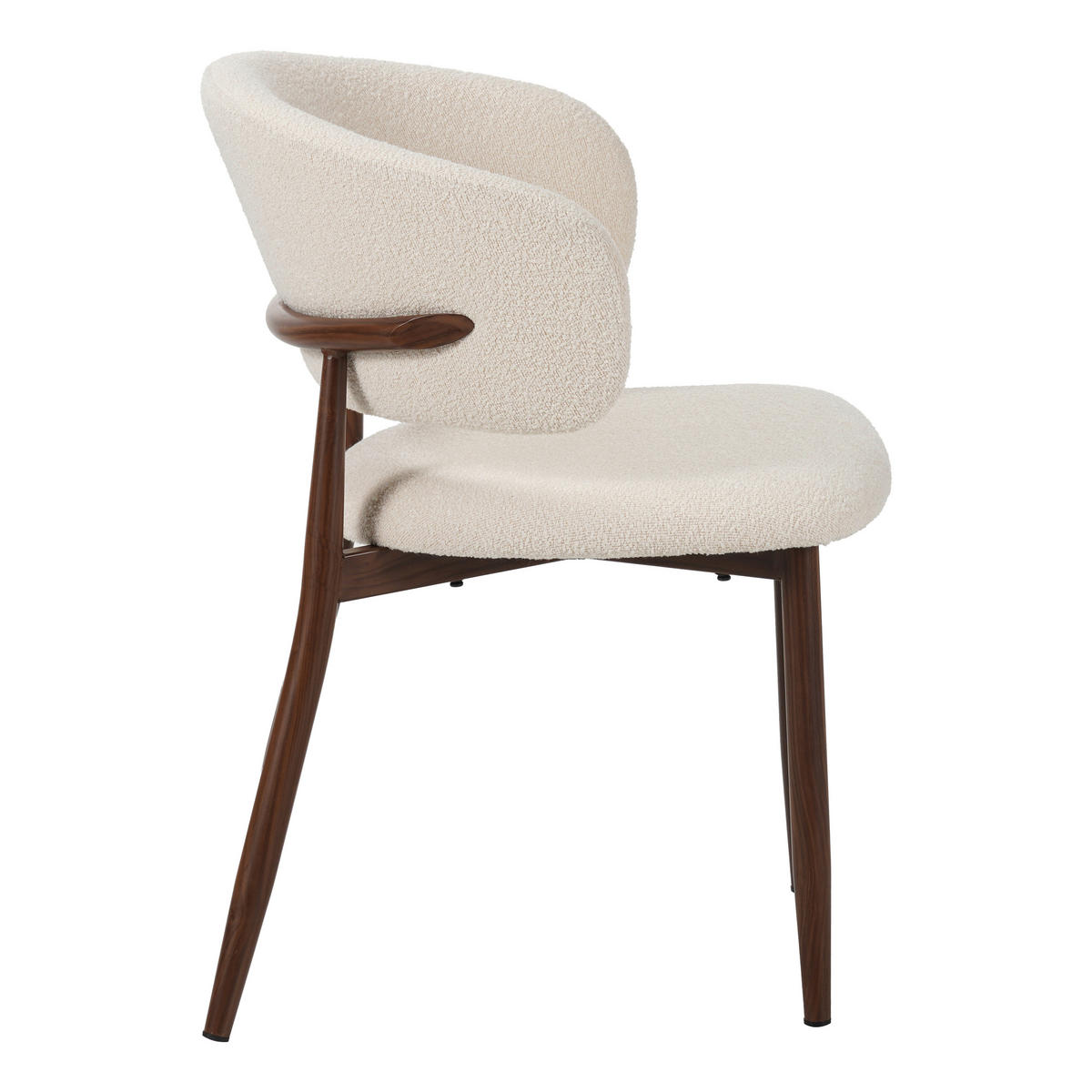 STUHL-SET 2 Stück  in Stahl Bouclé Metall, Textil  - Elfenbein, MODERN, Textil/Metall (54/79/54cm) - Livetastic