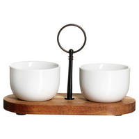 DIPSCHALENSET Gandia  - Braun/Weiß, KONVENTIONELL, Holz/Keramik (20/8/10cm) - Ritzenhoff Breker