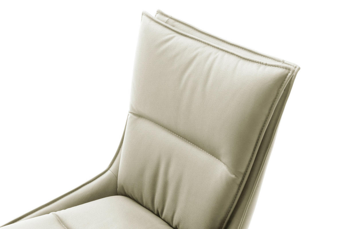 STUHL drehbar beschichtet Edelstahlfarben, Cappuccino  - Edelstahlfarben/Cappuccino, Design, Textil/Metall (49/90/65cm) - Novel