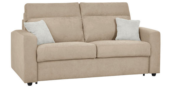 SCHLAFSOFA Mikrofaser Beige  - Beige/Creme, KONVENTIONELL, Kunststoff/Textil (186/101/101cm) - Carryhome