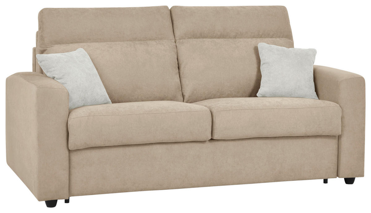 SCHLAFSOFA Mikrofaser Beige  - Beige/Creme, KONVENTIONELL, Kunststoff/Textil (186/101/101cm) - Carryhome