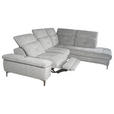ECKSOFA Grau Webstoff  - Schwarz/Grau, KONVENTIONELL, Textil/Metall (288/225cm) - Carryhome