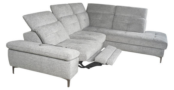 ECKSOFA Grau Webstoff  - Schwarz/Grau, KONVENTIONELL, Textil/Metall (288/225cm) - Carryhome