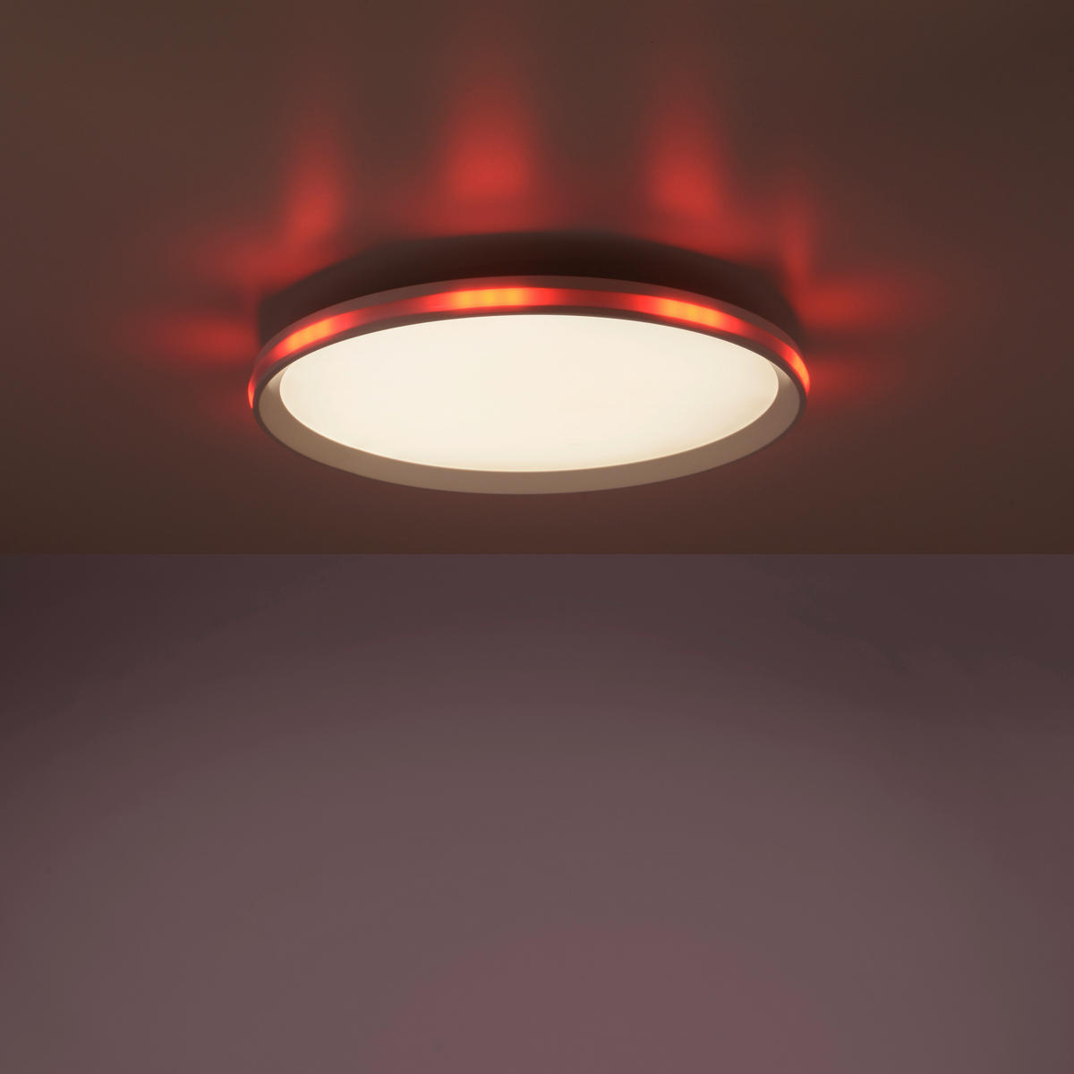 LED-Deckenleuchte 45/45/6 cm   - Weiß, Design, Kunststoff/Metall (45/45/6cm) - Globo