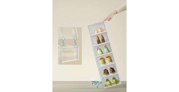 SCHUHBOX - Transparent/Weiß, Trend, Kunststoff (33,3/14,3/23,1cm) - Boxxx