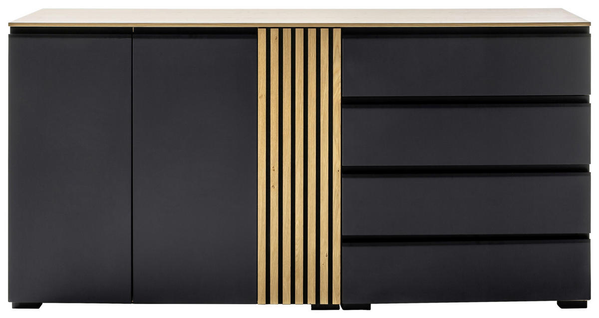 SIDEBOARD Anthrazit, Wildeiche  187/92/45 cm  - Wildeiche/Anthrazit, Design, Holz/Holzwerkstoff (187/92/45cm) - Moderano