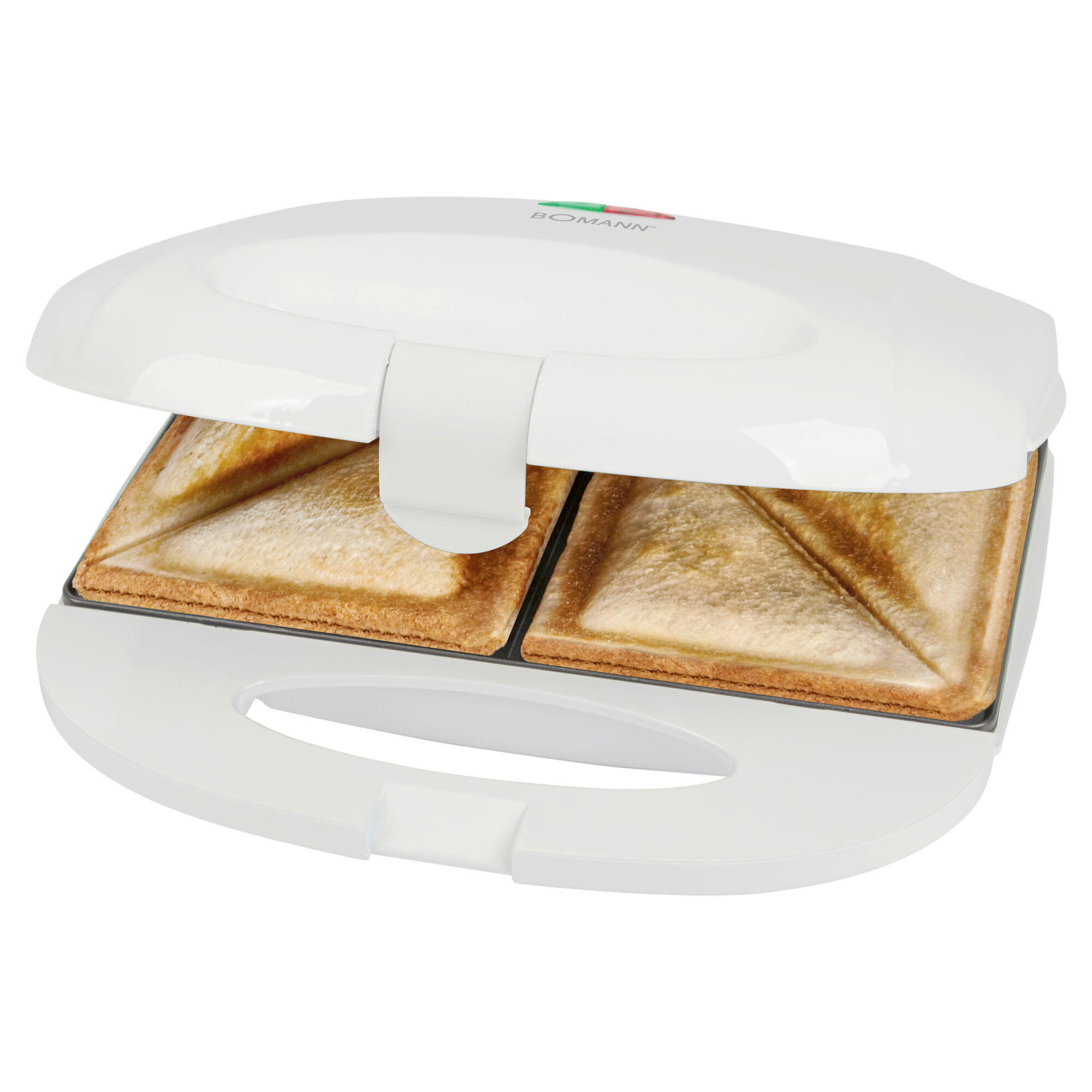 SANDWICHTOASTER  - Weiß, Basics, Kunststoff (22.7/8.3/20.7cm) - Bomann