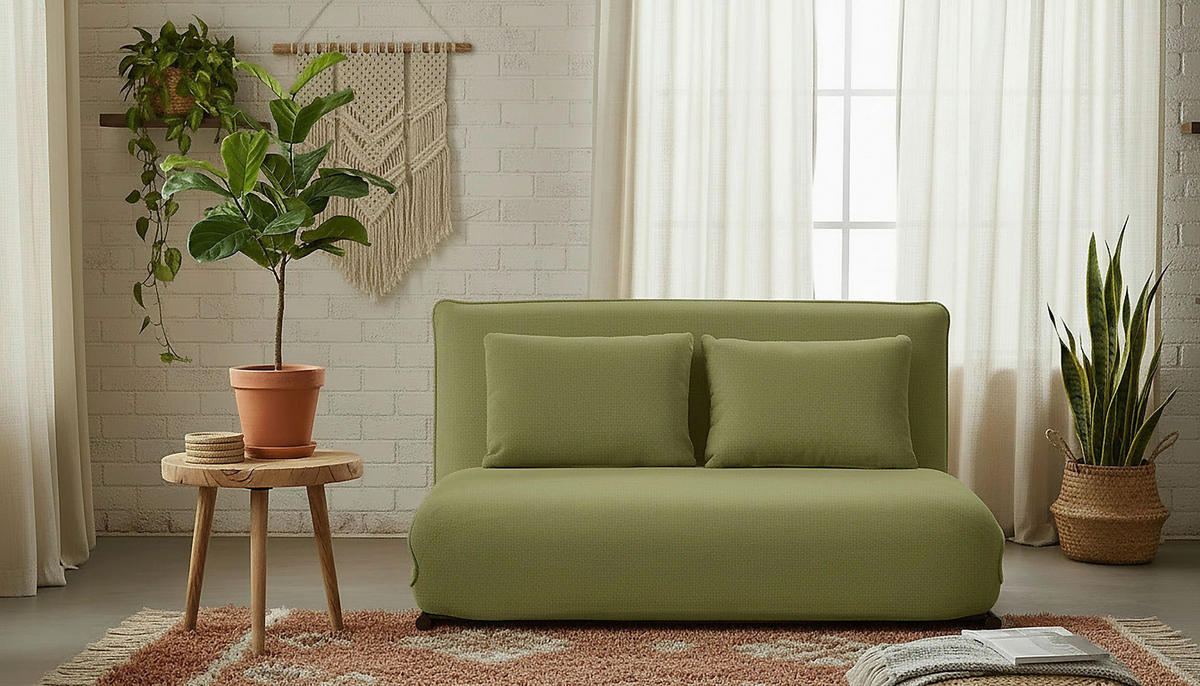 SOFA VELIN Samt Grün, Dunkelbraun  - Dunkelbraun/Grün, Design, Textil/Metall (140/97/80cm) - MID.YOU