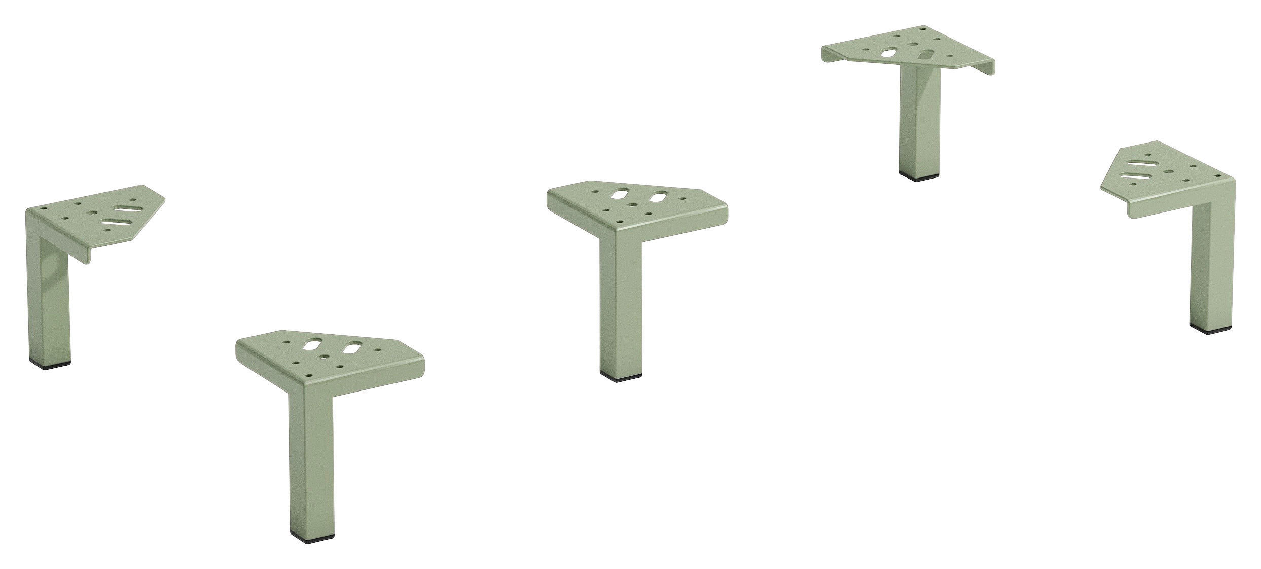 FUßSET 10,5/13/10,5 cm   - Schilfgrün, Design, Metall (10,5/13/10,5cm) - Xora