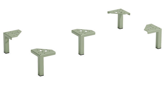 FUßSET 10,5/13/10,5 cm   - Schilfgrün, Design, Metall (10,5/13/10,5cm) - Xora