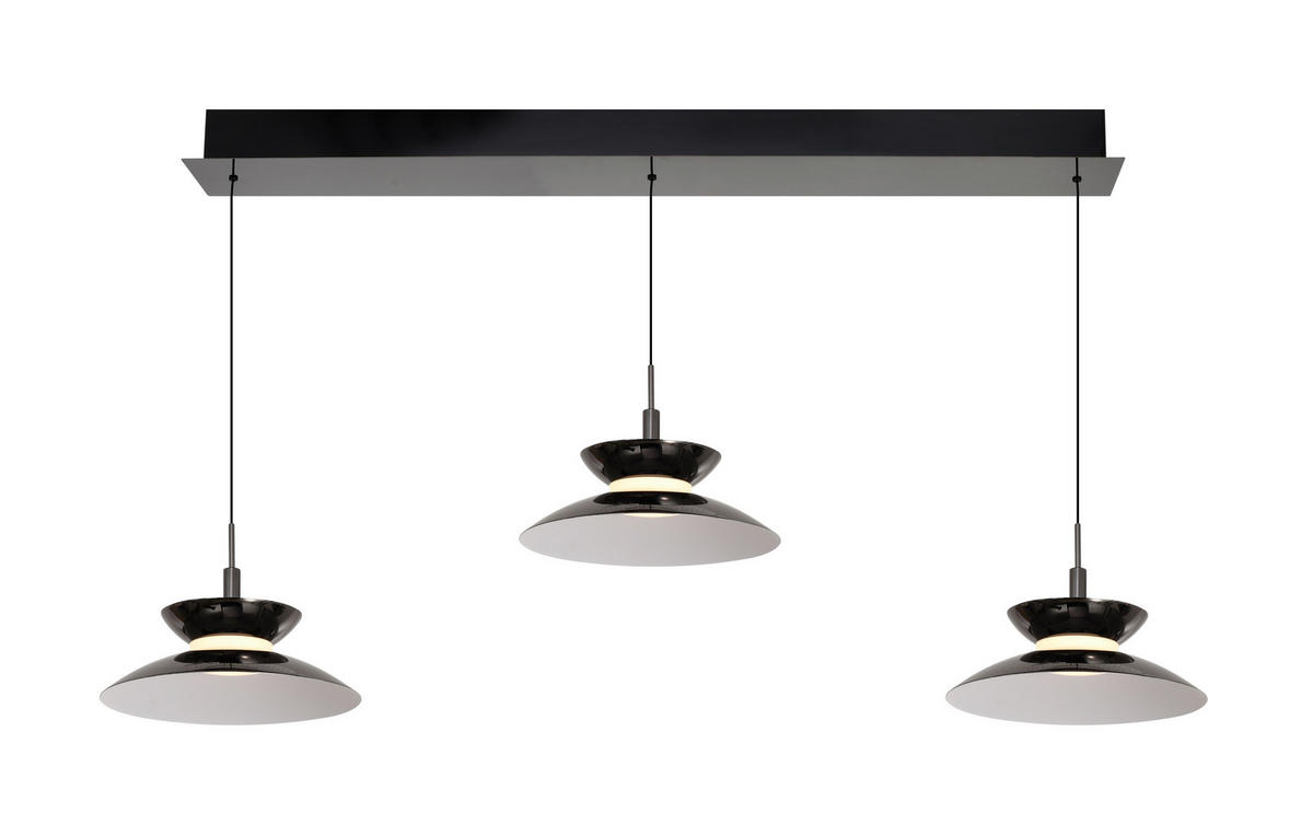 LED-HÄNGELEUCHTE Gubbio 94/150/22 cm  - Schwarzchrom, Design, Metall (94/150/22cm)