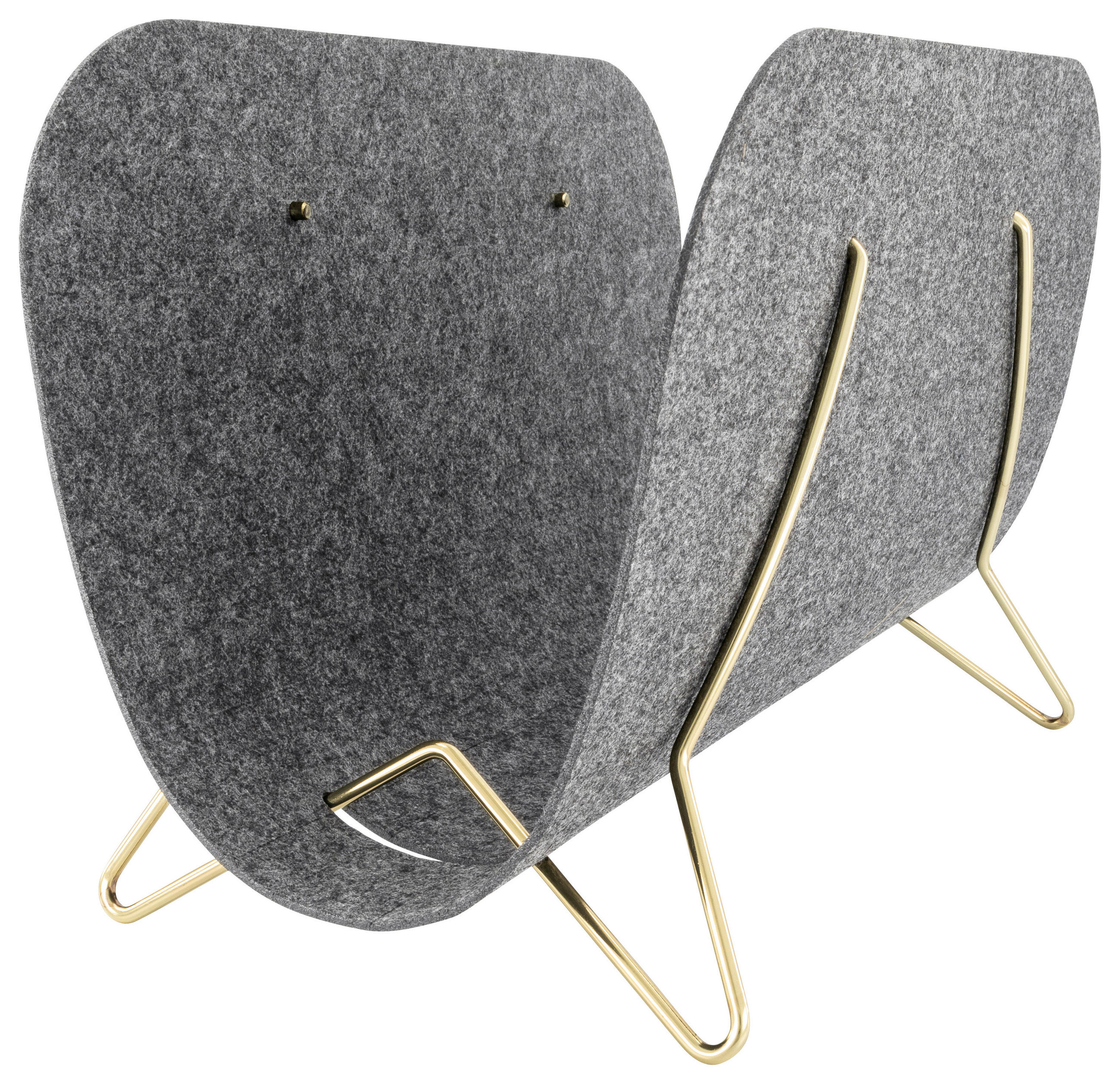 ZEITUNGSSTÄNDER Kunststoff, Metall Grau, Goldfarben  - Goldfarben/Grau, Kunststoff/Metall (46/29/22cm)
