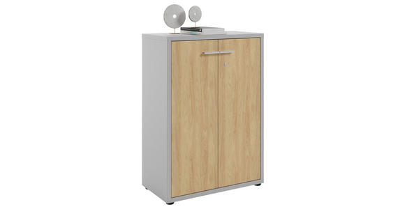 KOMMODE Texas  in 78,1/110/40 cm  - Hellgrau/Alufarben, MODERN, Holzwerkstoff/Kunststoff (78,1/110/40cm) - Novel