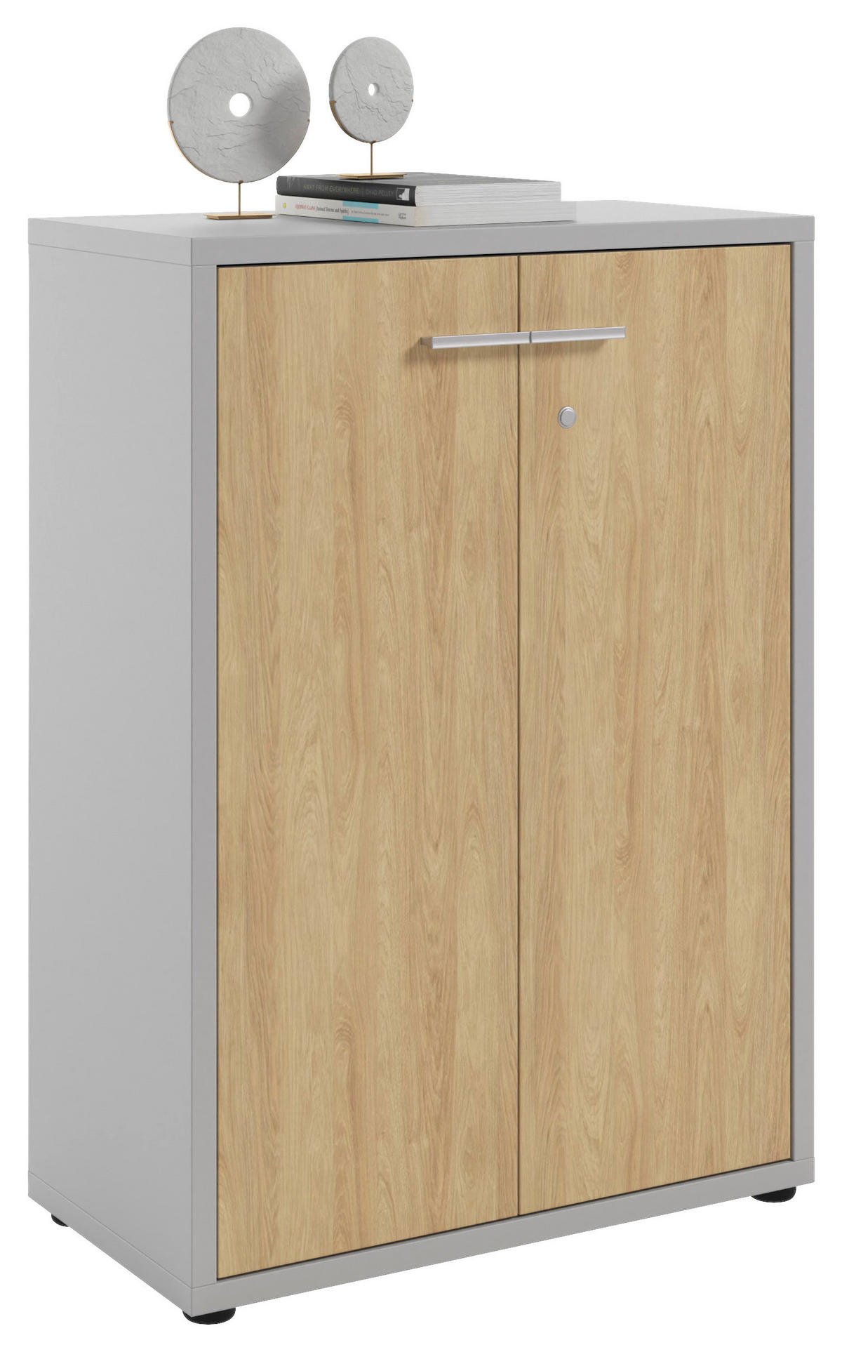 KOMMODE Texas  in 78,1/110/40 cm  - Hellgrau/Alufarben, MODERN, Holzwerkstoff/Kunststoff (78,1/110/40cm)