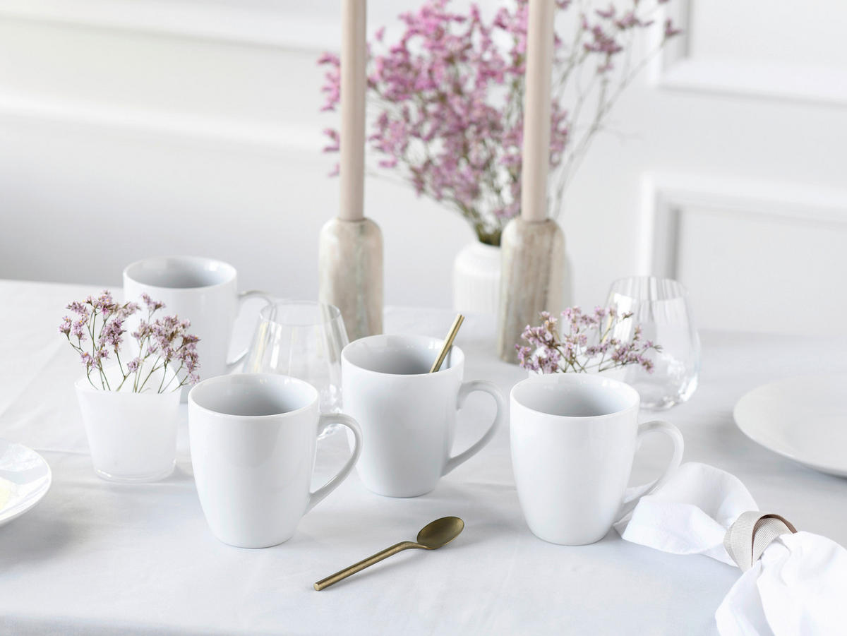 KAFFEEBECHERSET Luna 6-teilig  - Weiß, Basics, Keramik - Creatable