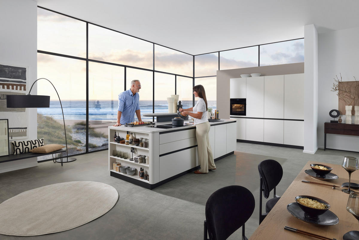 EINBAUKÜCHE   - Weiß, Design, Holzwerkstoff - Novel