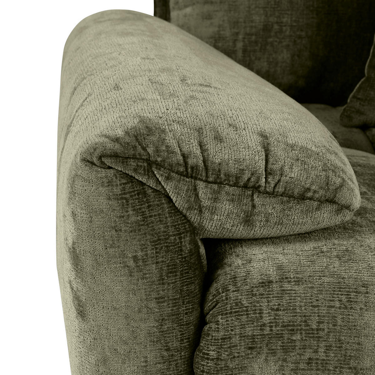 BIG SOFFA i chenille mörkgrön  - svart/mörkgrön, Design, textil/plast (265/67/130cm) - home24