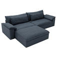 ECKSOFA  in Webstoff Blau  198/306 cm  - Blau/Schwarz, MODERN, Kunststoff/Textil (198/306cm) - Carryhome