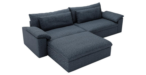 ECKSOFA  in Webstoff Blau  198/306 cm  - Blau/Schwarz, MODERN, Kunststoff/Textil (198/306cm) - Carryhome