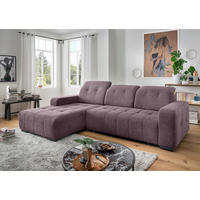 ECKSOFA VICARI Bordeaux Mikrofaser Kopfteilverstellung, Sitzvorzug  - Bordeaux/Schwarz, MODERN, Textil/Metall (185/292cm) - Livetastic
