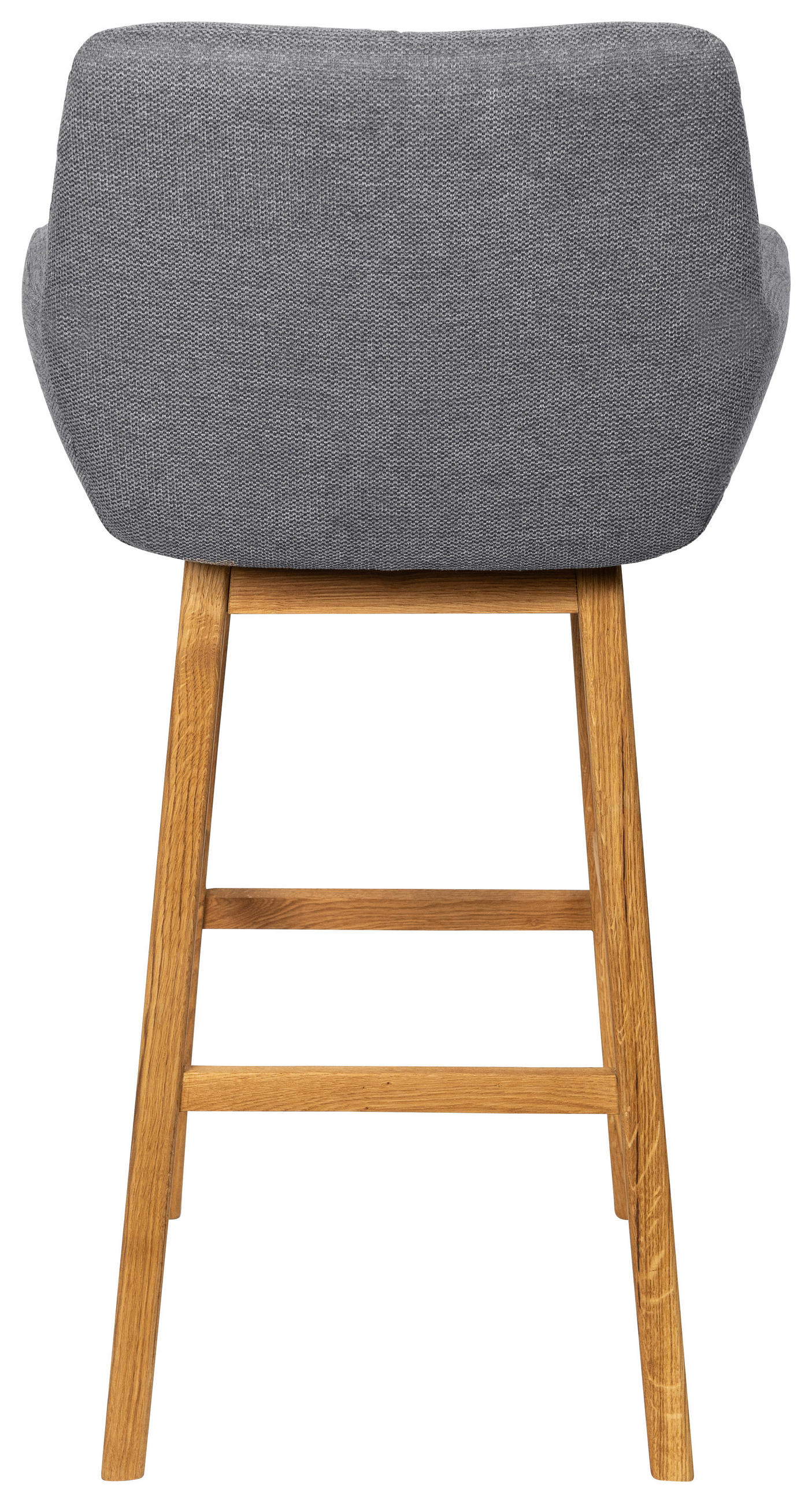BARHOCKER Webstoff Anthrazit Eiche massiv  - Eichefarben/Anthrazit, KONVENTIONELL, Holz/Textil (54,5/104,5/58cm) - Linea Natura