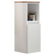 MIDISCHRANK 30/84,6/30 cm  - Weiß Hochglanz/Eichefarben, Design, Glas/Holzwerkstoff (30/84,6/30cm) - Novel