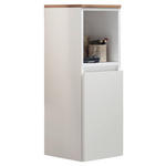 MIDISCHRANK 30/84,6/30 cm  - Weiß Hochglanz/Eichefarben, Design, Glas/Holzwerkstoff (30/84,6/30cm) - Novel