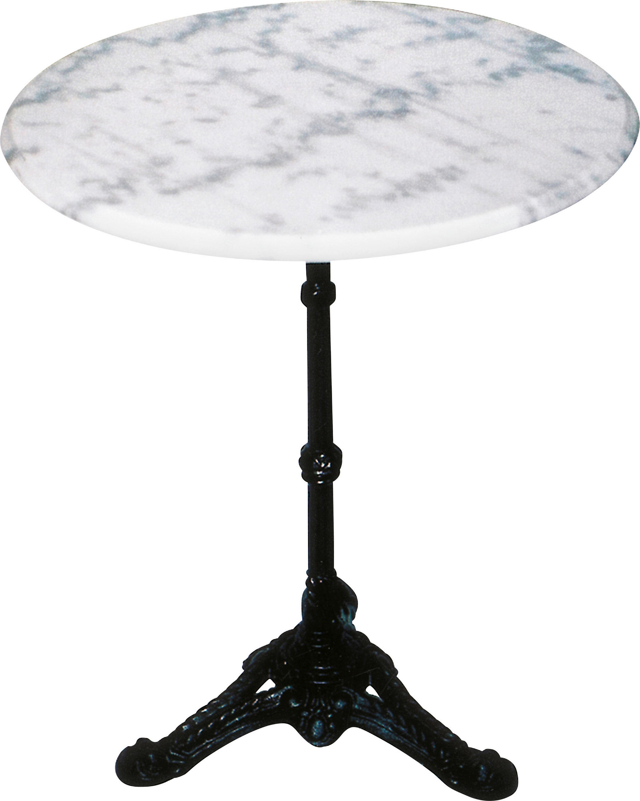 BISTRO STOLEK, bílá - bílá/černá, Design, kov/kámen (60/60/73cm) - Ambia Garden